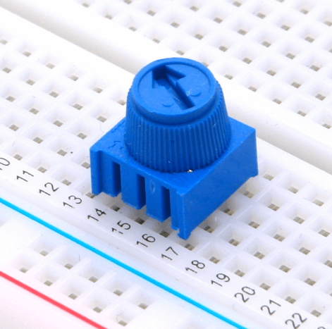 The Potentiometer on the Breadboard